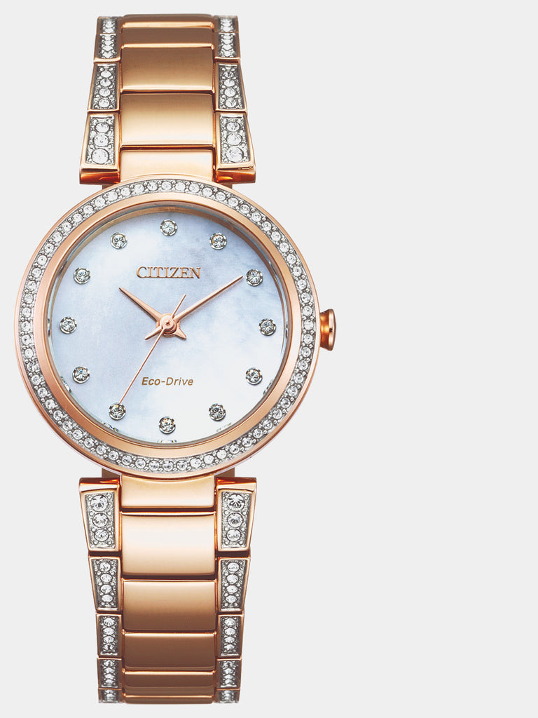 Citizen Silhouette Crystal Eco-Drive Rose Gold Watch