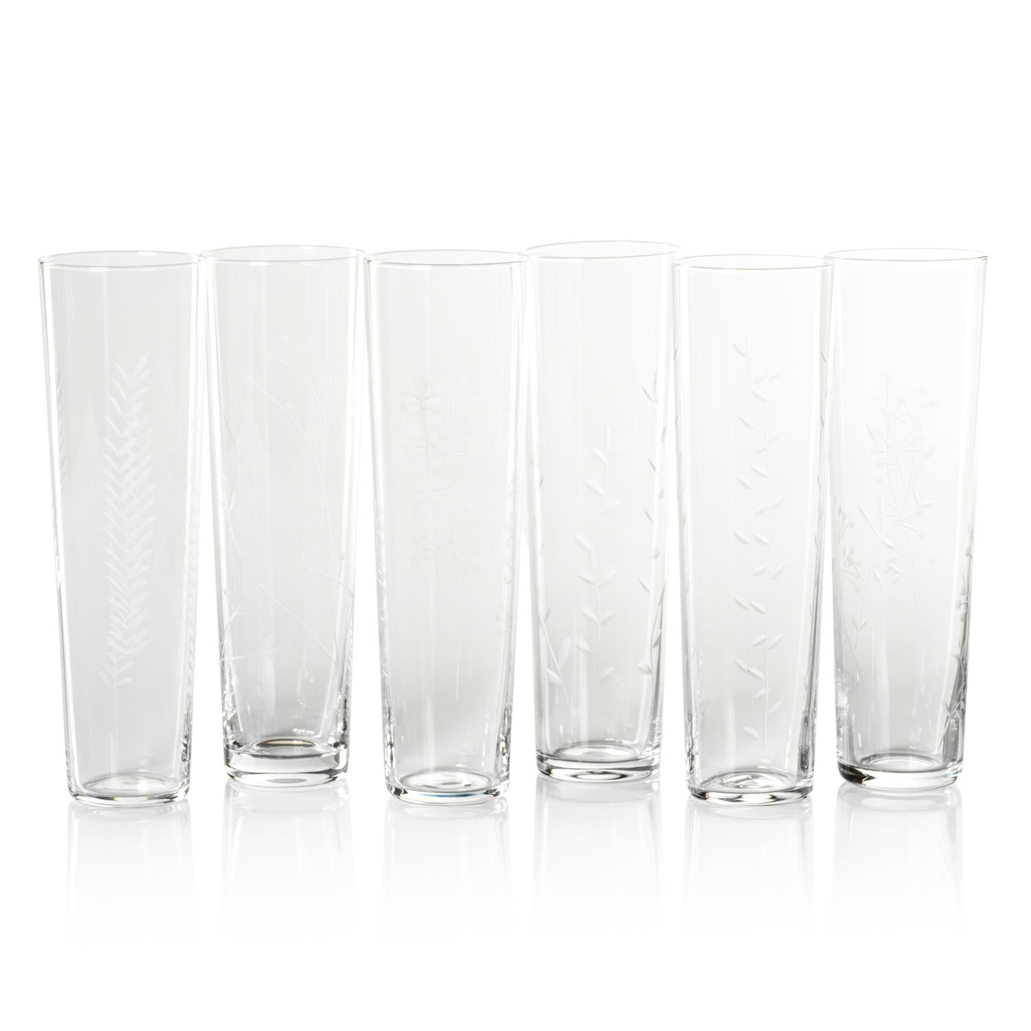 Qualia Glass Graffiti Stemless Flutes, Set Of 4