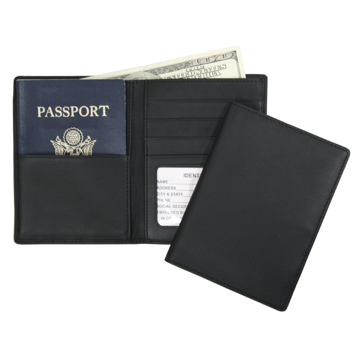 Royce New York Leather RFID Blocking Four Zip Travel Case - Tan